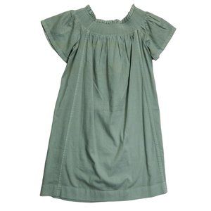 Vineyard Vines Smocked Dress Size S Short Sleeve Mini Womens Olive Green